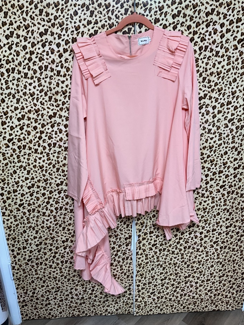 Peach pleated ruffle shirt - Picture 5 of 5